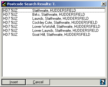 The list box with results