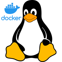 docker and linux logos